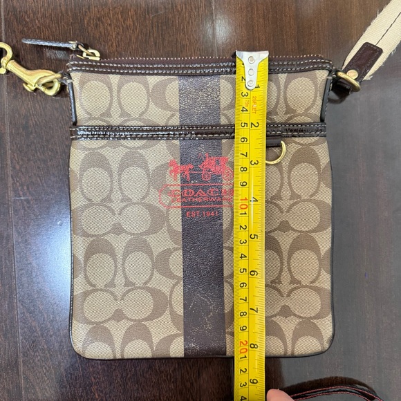 Coach Signature Crossbody Bag Logo Brown Handbag Purse - Picture 9 of 9